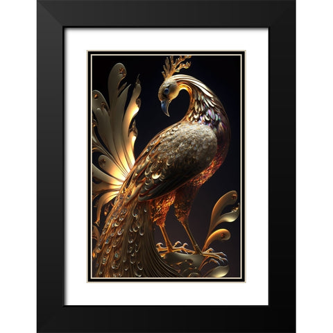 Proud Peacocks 34 Black Modern Wood Framed Art Print with Double Matting by Heere, Ray