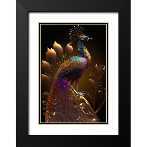 Proud Peacocks 35 Black Modern Wood Framed Art Print with Double Matting by Heere, Ray