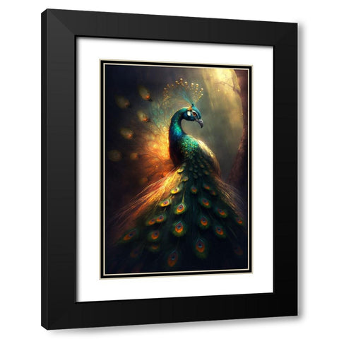 Proud Peacocks 37 Black Modern Wood Framed Art Print with Double Matting by Heere, Ray