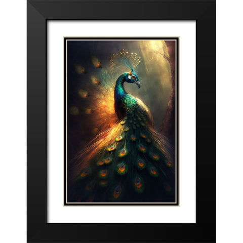 Proud Peacocks 37 Black Modern Wood Framed Art Print with Double Matting by Heere, Ray