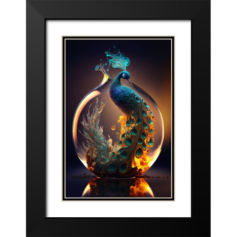 Proud Peacocks 38 Black Modern Wood Framed Art Print with Double Matting by Heere, Ray