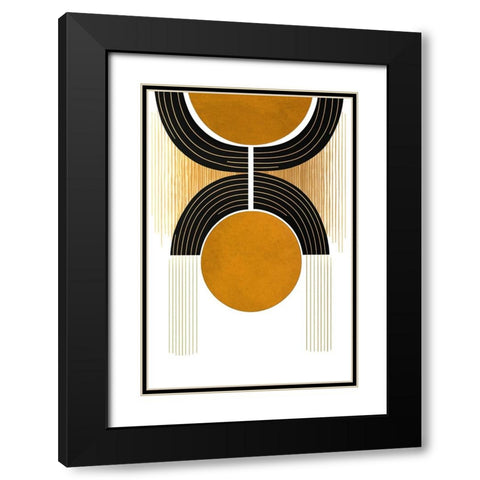 Mid Century Abstract Painting 16 Black Modern Wood Framed Art Print with Double Matting by Heere, Ray