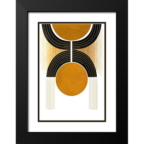Mid Century Abstract Painting 16 Black Modern Wood Framed Art Print with Double Matting by Heere, Ray