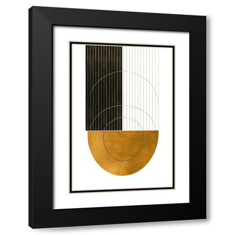 Mid Century Abstract Painting 18 Black Modern Wood Framed Art Print with Double Matting by Heere, Ray