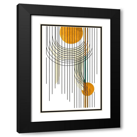 Mid Century Abstract Painting 21 Black Modern Wood Framed Art Print with Double Matting by Heere, Ray