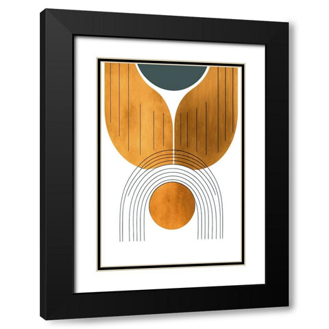 Mid Century Abstract Painting 26 Black Modern Wood Framed Art Print with Double Matting by Heere, Ray