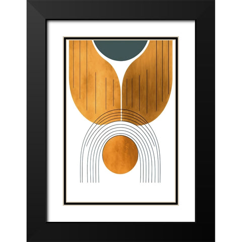 Mid Century Abstract Painting 26 Black Modern Wood Framed Art Print with Double Matting by Heere, Ray