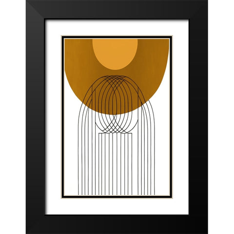 Mid Century Abstract Painting 28 Black Modern Wood Framed Art Print with Double Matting by Heere, Ray