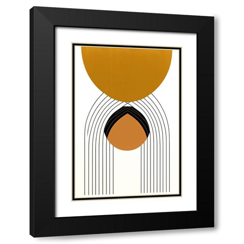 Mid Century Abstract Painting 30 Black Modern Wood Framed Art Print with Double Matting by Heere, Ray