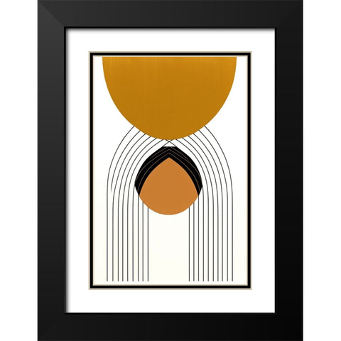 Mid Century Abstract Painting 30 Black Modern Wood Framed Art Print with Double Matting by Heere, Ray
