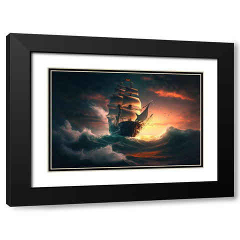 The Flying Dutchman 8 Black Modern Wood Framed Art Print with Double Matting by Heere, Ray