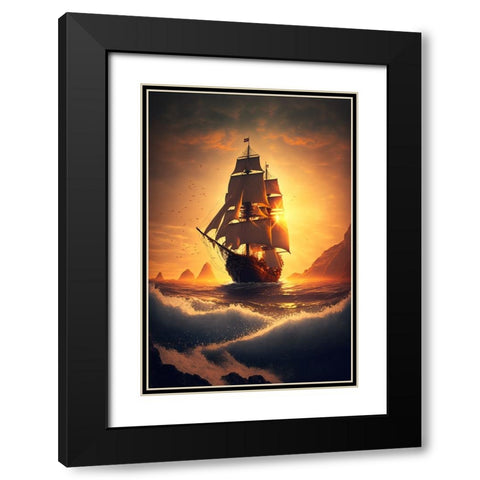 The Flying Dutchman 16 Black Modern Wood Framed Art Print with Double Matting by Heere, Ray