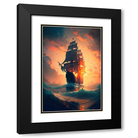 The Flying Dutchman 18 Black Modern Wood Framed Art Print with Double Matting by Heere, Ray