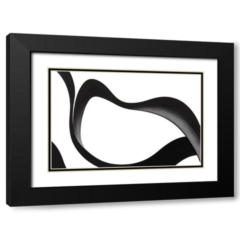 Black White Bold Strokes 3 Black Modern Wood Framed Art Print with Double Matting by Heere, Ray