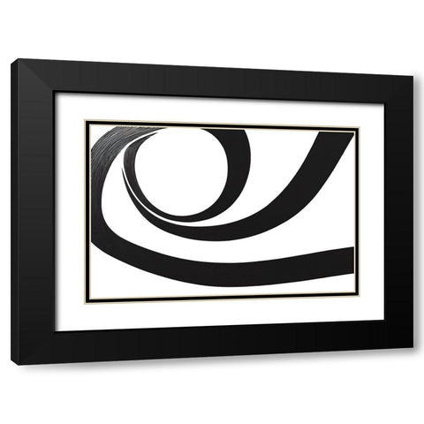 Black White Bold Strokes 8 Black Modern Wood Framed Art Print with Double Matting by Heere, Ray