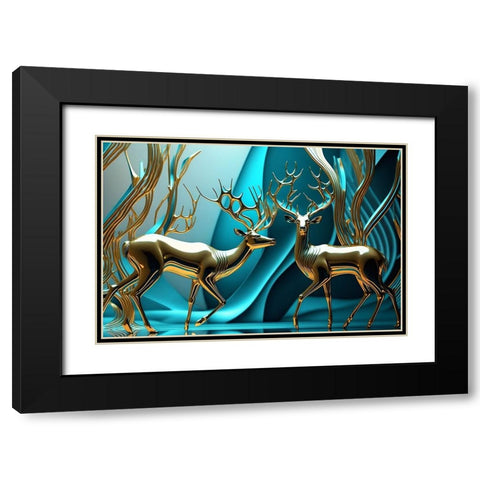 Metallic Majesty 9 Black Modern Wood Framed Art Print with Double Matting by Heere, Ray