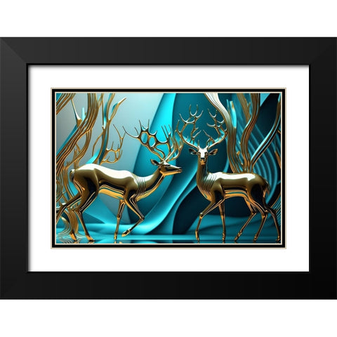 Metallic Majesty 9 Black Modern Wood Framed Art Print with Double Matting by Heere, Ray
