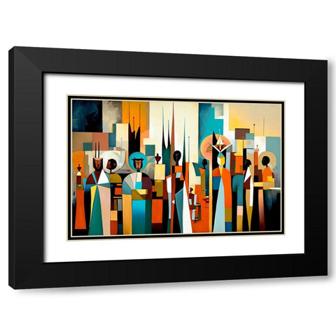 Mid Century Celebration Of All Cultures 5 Black Modern Wood Framed Art Print with Double Matting by Heere, Ray