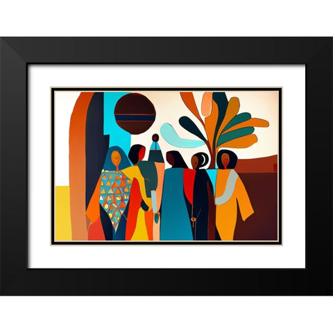 Mid Century Celebration Of All Cultures 10 Black Modern Wood Framed Art Print with Double Matting by Heere, Ray