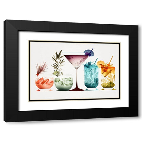 Mid Century Cocktails And Drinks 6 Black Modern Wood Framed Art Print with Double Matting by Heere, Ray