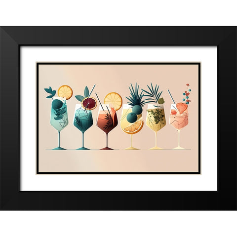 Mid Century Cocktails And Drinks 8 Black Modern Wood Framed Art Print with Double Matting by Heere, Ray