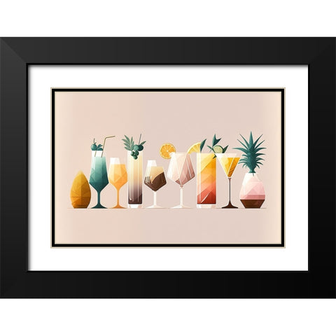 Mid Century Cocktails And Drinks 11 Black Modern Wood Framed Art Print with Double Matting by Heere, Ray