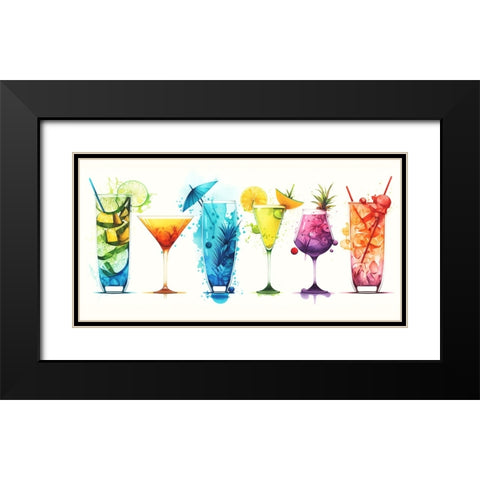 Mid Century Cocktails And Drinks 28 Black Modern Wood Framed Art Print with Double Matting by Heere, Ray