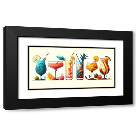 Mid Century Cocktails And Drinks 29 Black Modern Wood Framed Art Print with Double Matting by Heere, Ray