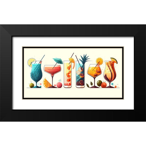 Mid Century Cocktails And Drinks 29 Black Modern Wood Framed Art Print with Double Matting by Heere, Ray