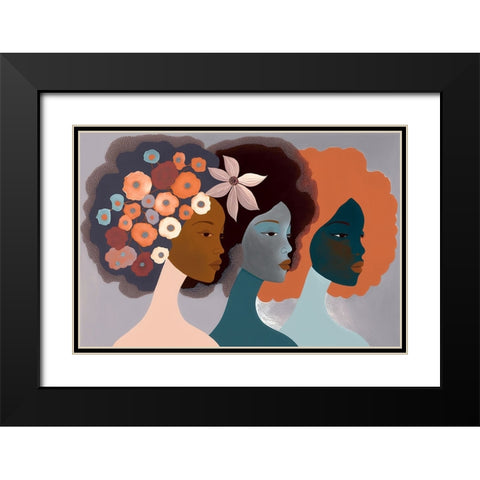Mid Century Diversity Portraits 2 Black Modern Wood Framed Art Print with Double Matting by Heere, Ray