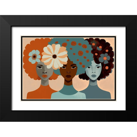 Mid Century Diversity Portraits 3 Black Modern Wood Framed Art Print with Double Matting by Heere, Ray