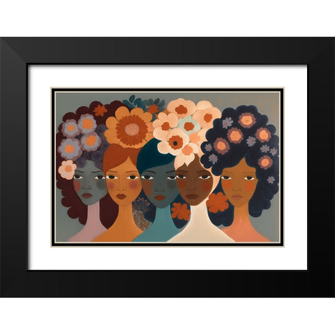 Mid Century Diversity Portraits 8 Black Modern Wood Framed Art Print with Double Matting by Heere, Ray