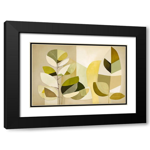 Mid Century Nature Green 8 Black Modern Wood Framed Art Print with Double Matting by Heere, Ray