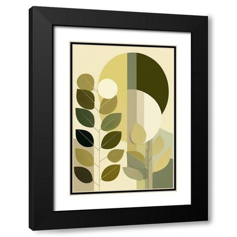 Mid Century Nature Green 13 Black Modern Wood Framed Art Print with Double Matting by Heere, Ray