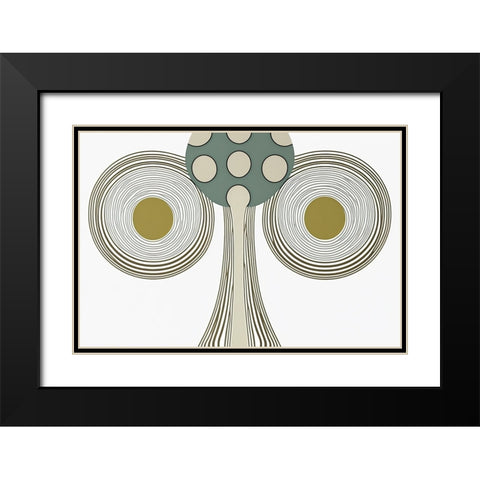 Mid Century Tree Of Life 2 Black Modern Wood Framed Art Print with Double Matting by Heere, Ray