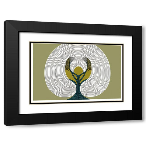 Mid Century Tree Of Life 3 Black Modern Wood Framed Art Print with Double Matting by Heere, Ray