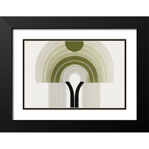 Mid Century Tree Of Life 6 Black Modern Wood Framed Art Print with Double Matting by Heere, Ray