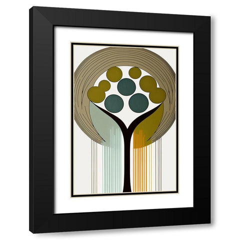 Mid Century Tree Of Life 16 Black Modern Wood Framed Art Print with Double Matting by Heere, Ray