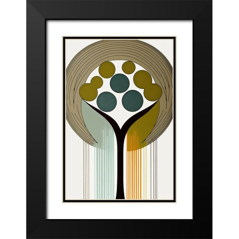Mid Century Tree Of Life 16 Black Modern Wood Framed Art Print with Double Matting by Heere, Ray