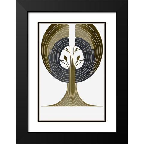 Mid Century Tree Of Life 17 Black Modern Wood Framed Art Print with Double Matting by Heere, Ray