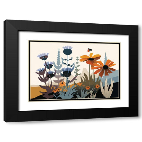 Mid Century Wildflowers 2 Black Modern Wood Framed Art Print with Double Matting by Heere, Ray