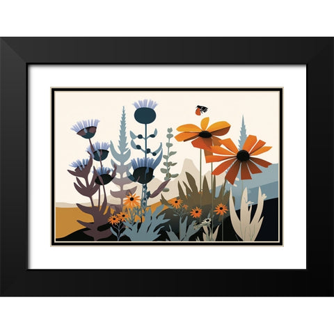 Mid Century Wildflowers 2 Black Modern Wood Framed Art Print with Double Matting by Heere, Ray