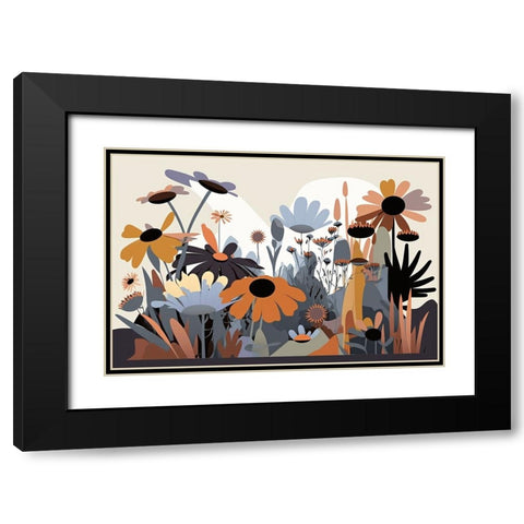 Mid Century Wildflowers 4 Black Modern Wood Framed Art Print with Double Matting by Heere, Ray