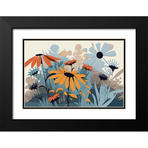 Mid Century Wildflowers 11 Black Modern Wood Framed Art Print with Double Matting by Heere, Ray