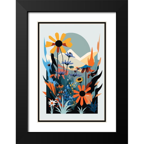 Mid Century Wildflowers 15 Black Modern Wood Framed Art Print with Double Matting by Heere, Ray