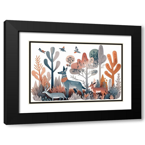 Mid Century Woodland 9 Black Modern Wood Framed Art Print with Double Matting by Heere, Ray