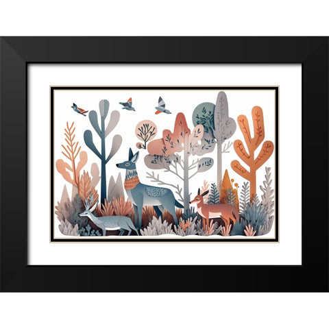 Mid Century Woodland 9 Black Modern Wood Framed Art Print with Double Matting by Heere, Ray