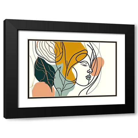 Botanical Minimalism Portraits 1 Black Modern Wood Framed Art Print with Double Matting by Heere, Ray