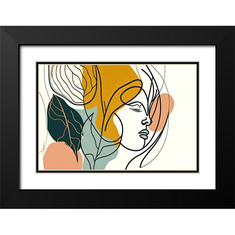 Botanical Minimalism Portraits 1 Black Modern Wood Framed Art Print with Double Matting by Heere, Ray