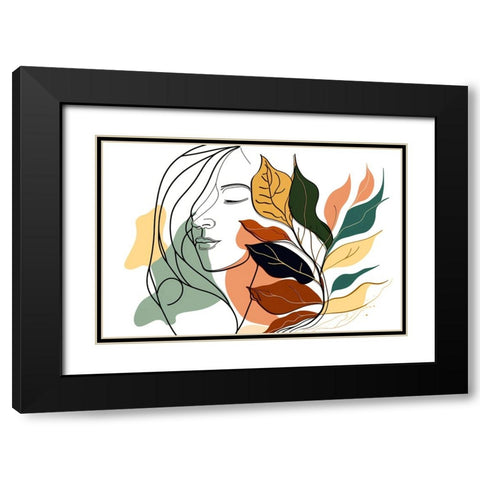 Botanical Minimalism Portraits 5 Black Modern Wood Framed Art Print with Double Matting by Heere, Ray